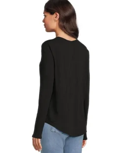 Garment Dye Tees - Long Sleeve Round Neck Tee with Rib Sleeve and Back Gusset