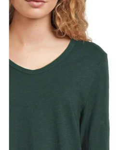 Garment Dye Tees - Long Sleeve V-Neck Knit Top