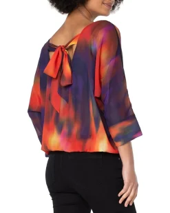 Gathered Hem Dolman Tie-Back Top