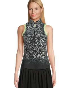 Gator Print Sleeveless Polo