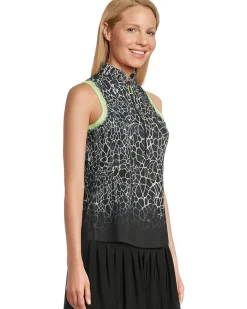 Gator Print Sleeveless Polo