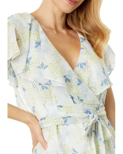 Gemmiaa Wrap Top with Ruffle Sleeves