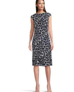 Geo Pebble Side Ruche Dress