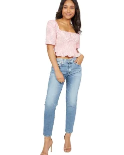 Gingham Smocked Top 1TX1T31