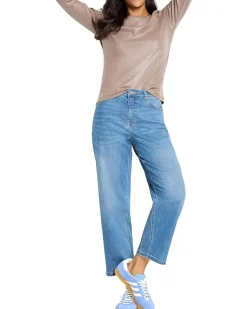 Glazed Rib Boat Neck Tee