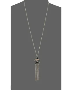 Gold and Beaded Fringe Necklace
