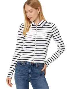 Grill Long Sleeve Zip Top Stripe