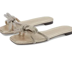 Hadley Leather Bow Flat Sandals
