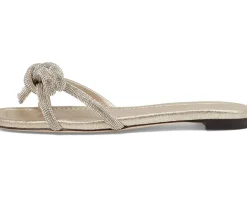 Hadley Leather Bow Flat Sandals