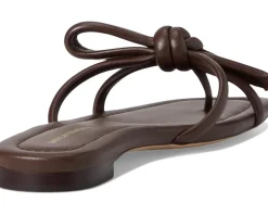 Hadley Leather Bow Flat Sandals