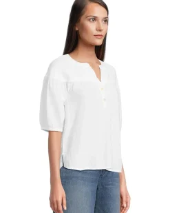 Half Sleeve Shirred Yoke Top