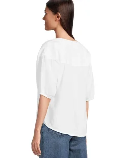 Half Sleeve Shirred Yoke Top