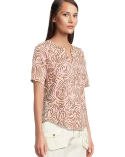 Half Sleeve Split Neck Tee