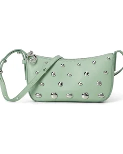 Halo Studded Fine Grain Leather Crossbody