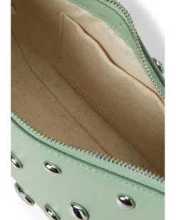 Halo Studded Fine Grain Leather Crossbody