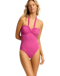 Halter Plunge One-Piece Swimsuit