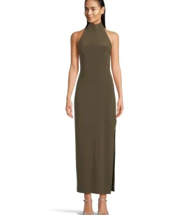 Halter Turtle Side Slit Gown