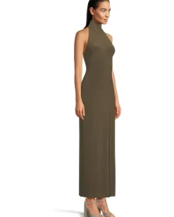 Halter Turtle Side Slit Gown