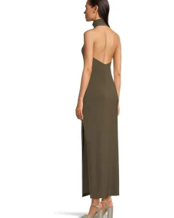 Halter Turtle Side Slit Gown