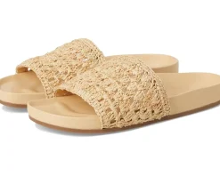 Henri Crochet Raffia Band Footbed Sandals