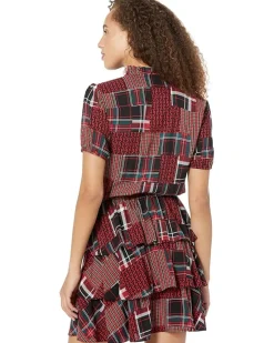 High Neck Short Sleeve Dress