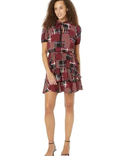 High Neck Short Sleeve Dress