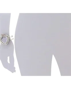 Iconic Amethyst Crystal Heart Hinge Bangle