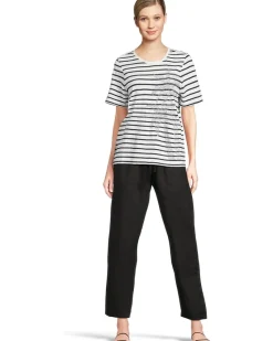 Indigo Palms Stripe Lux Tee