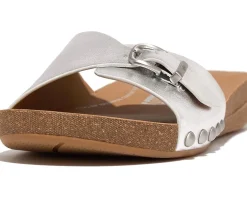 Iqushion Adjustable Buckle Metallic-Leather Slides