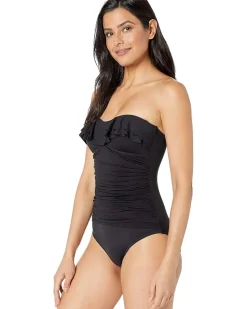 Island Goddess Ruffle Bandeau Mio One-Piece Swimsuit