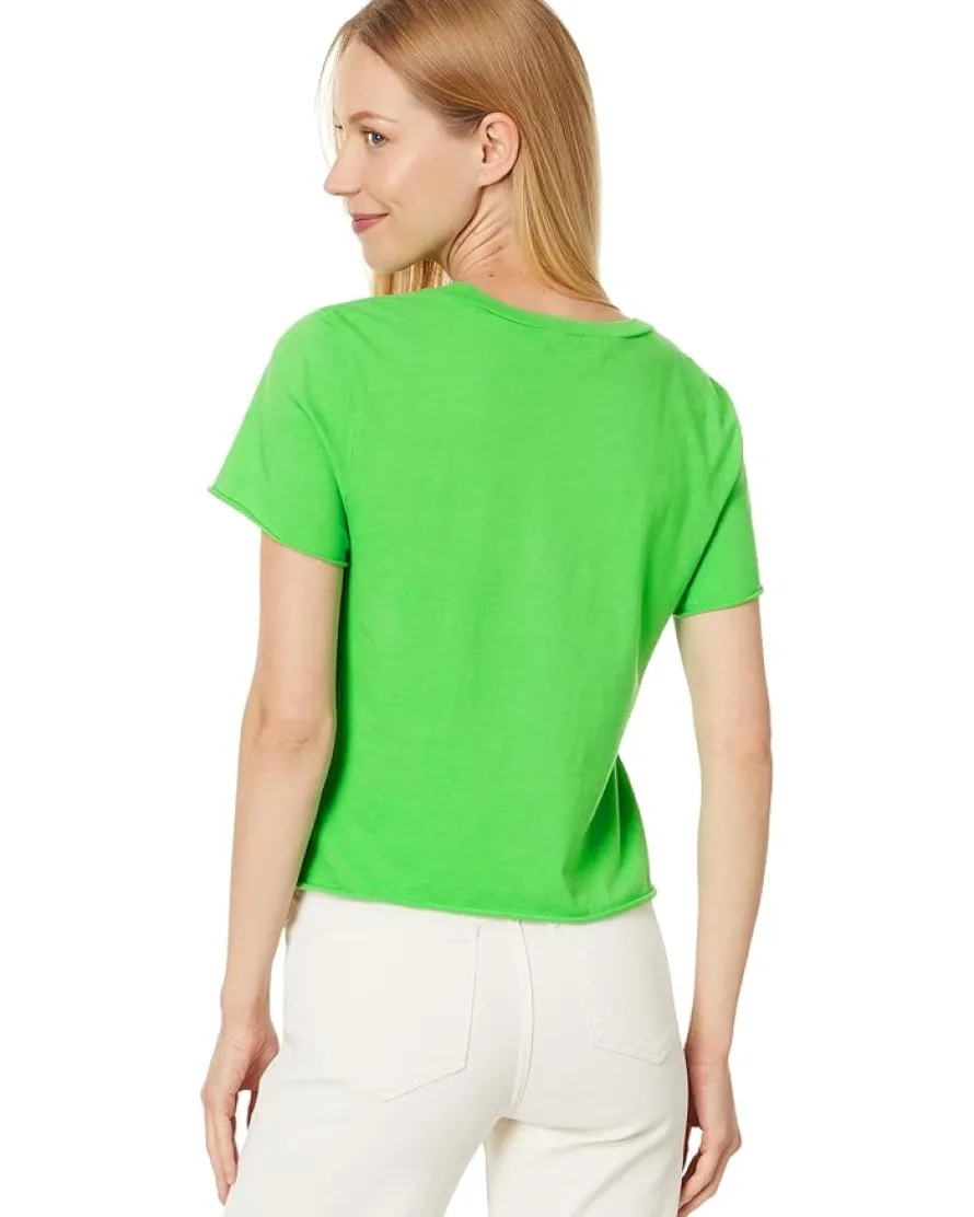 Jackie Raw Edge Crew Neck Tee