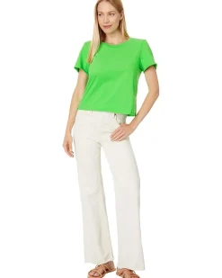 Jackie Raw Edge Crew Neck Tee