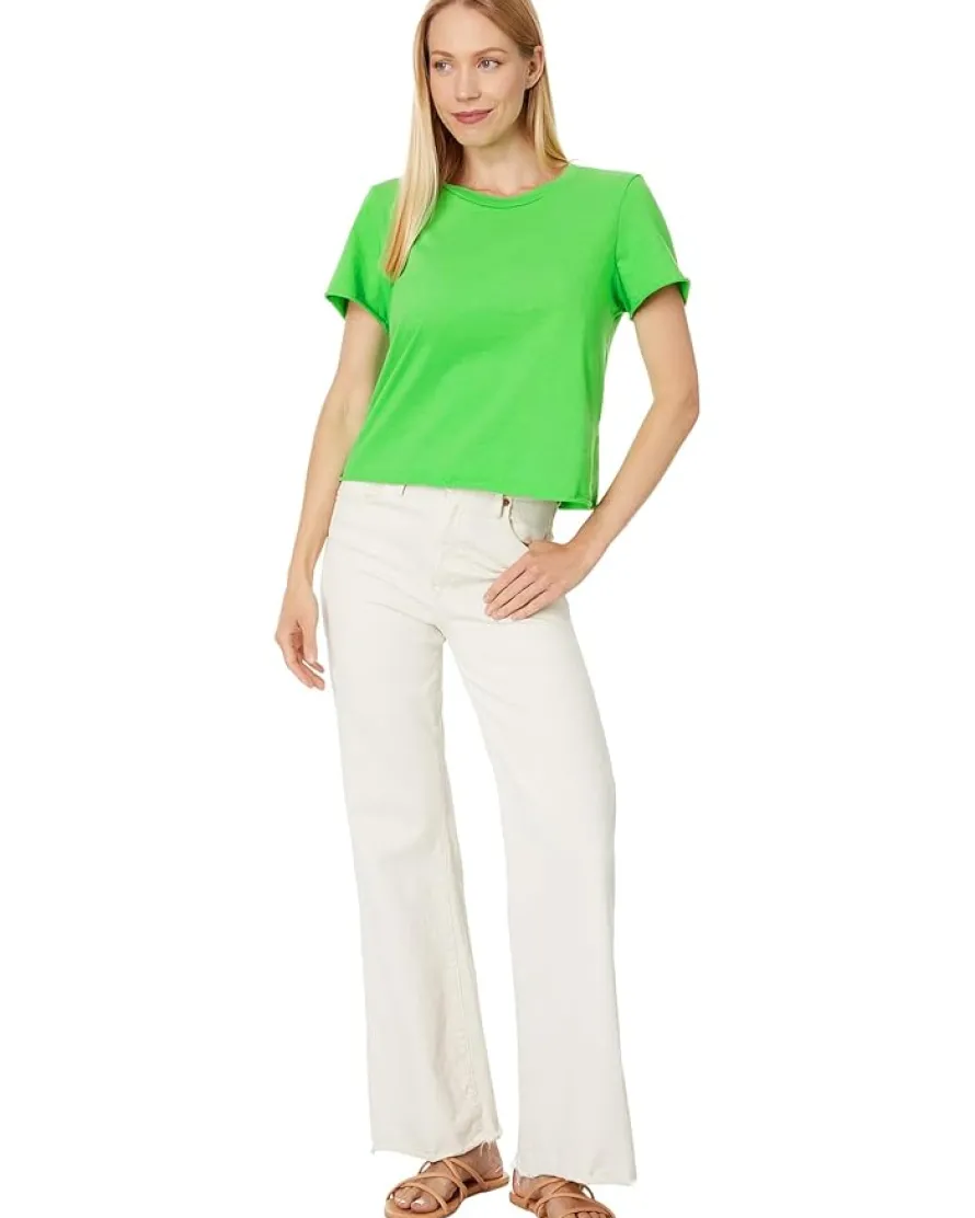 Jackie Raw Edge Crew Neck Tee