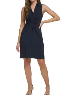Jersey Knot Front Shirtdress