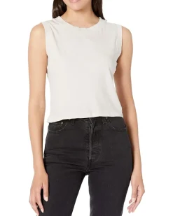 Johnnie Cropped Crew Neck Tank w/Rib Trim