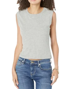 Johnnie Cropped Crew Neck Tank w/Rib Trim