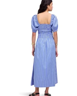 Juliette Puff Sleeve Midi Dress Stripe