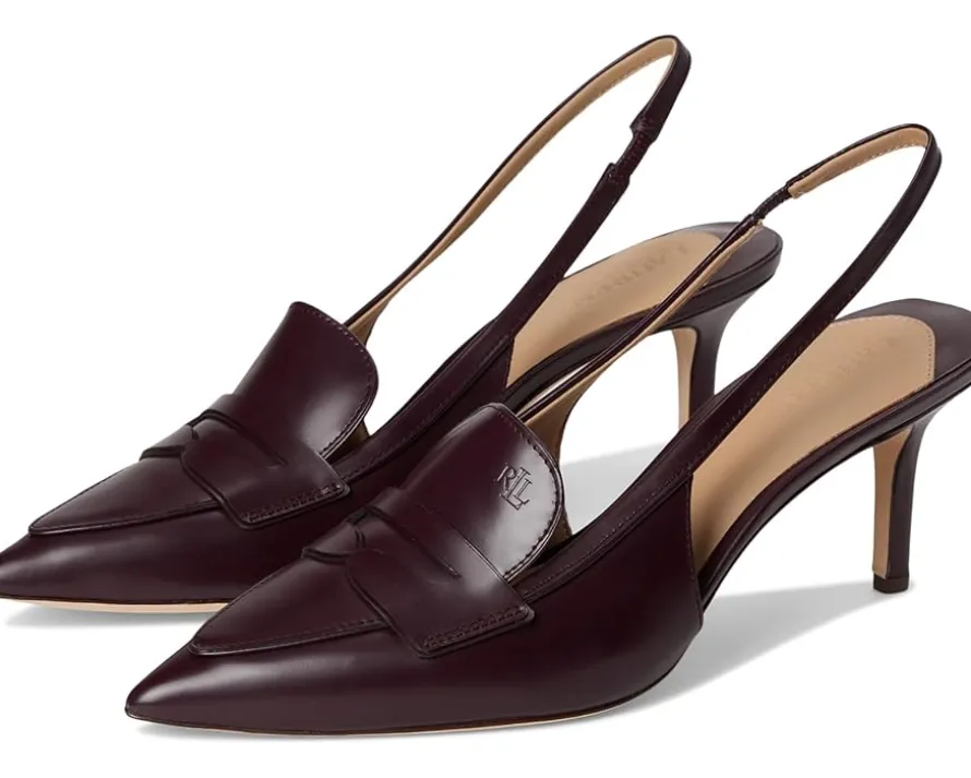 Khloe Leather Slingback Loafers Pumps