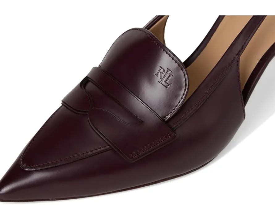 Khloe Leather Slingback Loafers Pumps