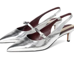 Khloe Pointed Toe Slingback Kitten Heel