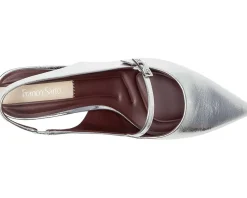 Khloe Pointed Toe Slingback Kitten Heel