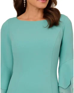 Knit Crepe Tiered Sleeve Dress