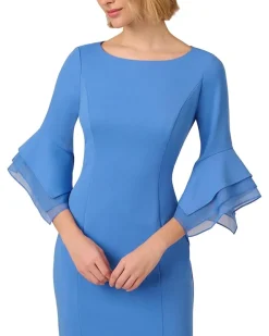 Knit Crepe Tiered Sleeve Dress