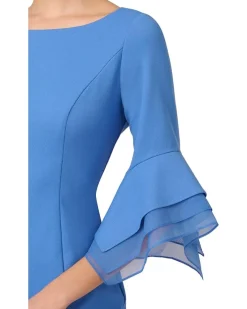 Knit Crepe Tiered Sleeve Dress