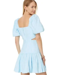 Kylanne Elbow Sleeve Embr Linen Dress