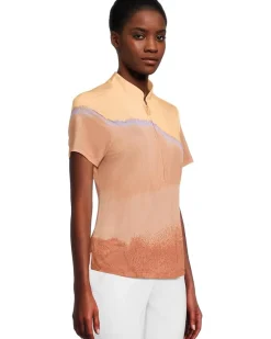 Landscape Print Short Sleeve Polo