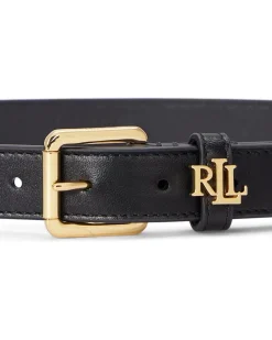 Logo-Keeper Leather Skinny Belt
