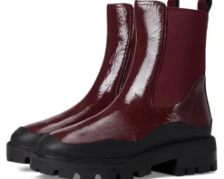 London Crinkle Patent Leather Chelsea Boots