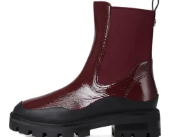 London Crinkle Patent Leather Chelsea Boots