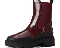 London Crinkle Patent Leather Chelsea Boots